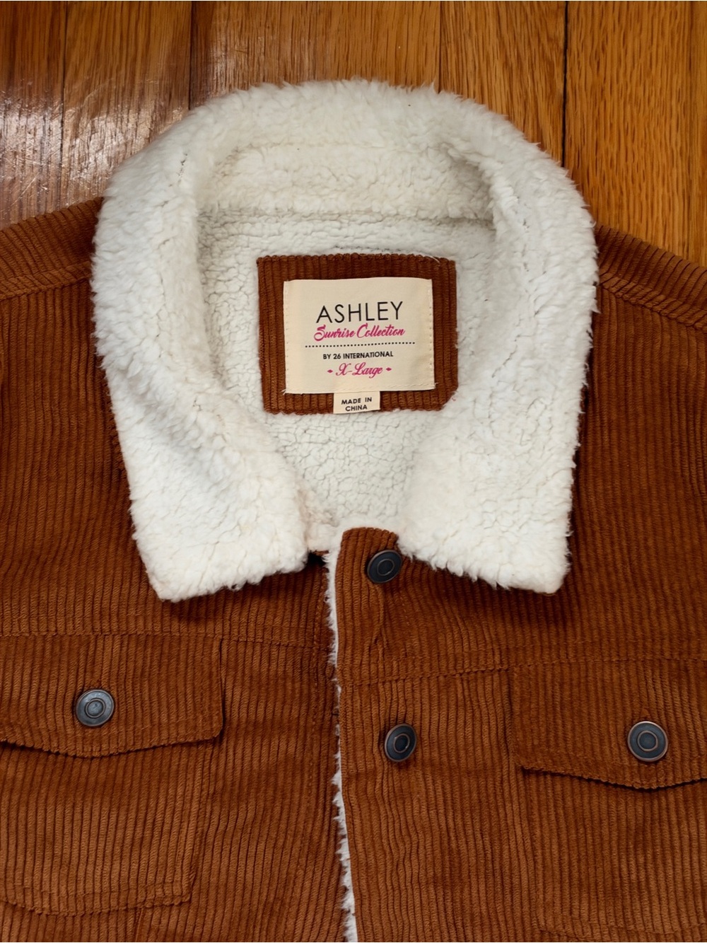 Sherpa-Lined Brown Corduroy Jacket - Picture 2 of 6